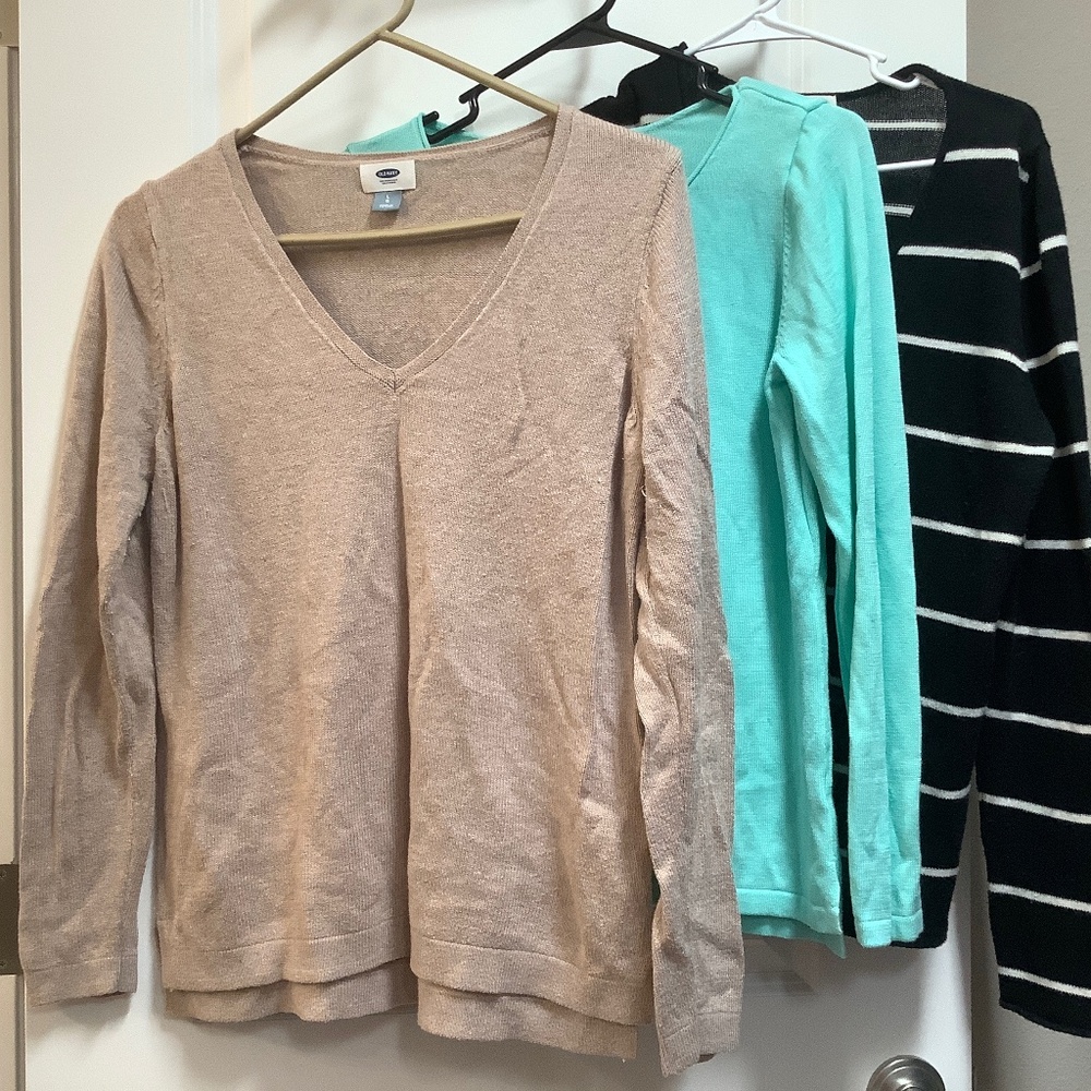 Bundle of 3 soft stretch cotton blend sweaters large